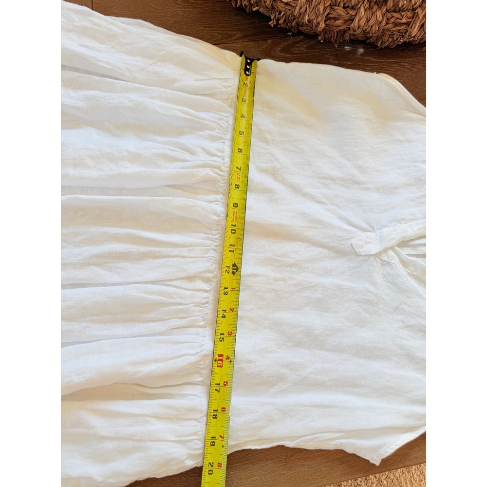 Frank & Eileen Daphne Sleeveless Shirtdress Linen Midi Women White Large (D4) - Picture 8 of 8